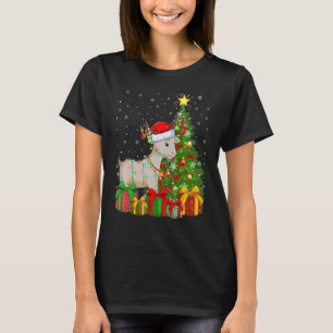 Camiseta Nochebuena navideña Santa Goat Árbol de Navidad