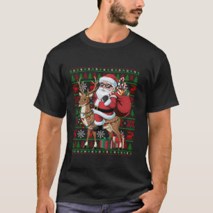 Camiseta Nochebuena se enciende curioso reno de Santa Ridin