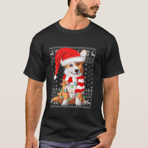Camiseta Nochebuena sudorosa alumbra a perro de Santa Hat C