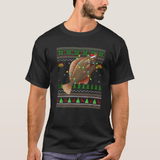 Camiseta Nochebuena sudorosa alumbrado Santa Hat Flounder F