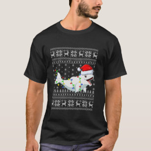 Camiseta Nochebuena sudorosa enciende Santa Hat Beluga Whal
