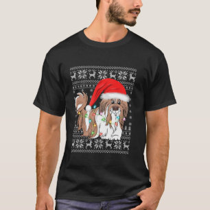 Camiseta Nochebuena sudorosa enciende Santa Hat Shih Tzu Do