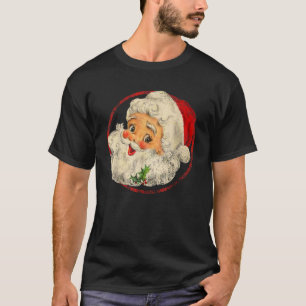 Camiseta Nochebuena vintage Santa Claus enfrenta la vieja m