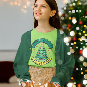 Camiseta Noches acogedoras, árboles navideños iluminados po