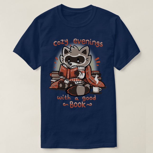 Camiseta Noches acogedoras con un buen libro (Diseño del anverso)