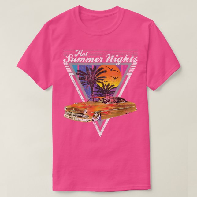 Camiseta Noches calientes de verano 80 Plomo retro de cosec (Diseño del anverso)