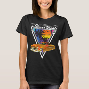 Camiseta Noches calientes de verano 80 Plomo retro tropical