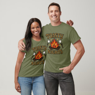 Camiseta Noches de aventura tostada en fogata de camping y 