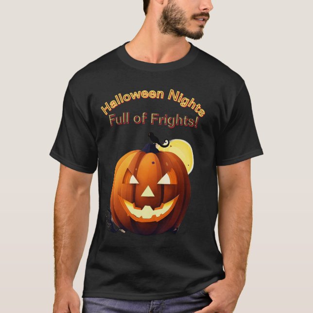 Camiseta Noches de calabaza iluminadas con luz solar y Hall (Anverso)