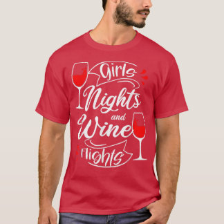 Camiseta Noches de Chicas Vuelos de Vino Divertido Bachelor