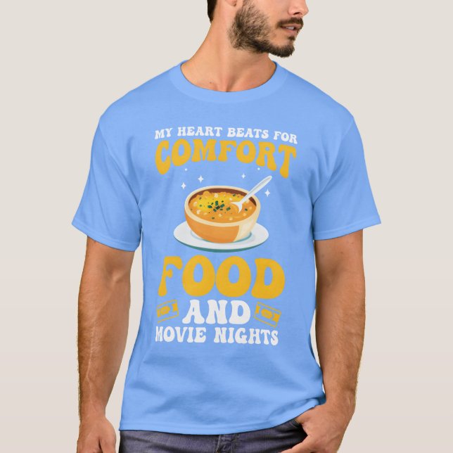 Camiseta Noches de cine Comodidad Snacks para fans de pelíc (Anverso)