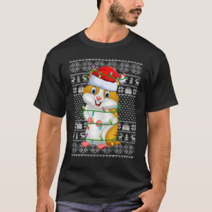 Camiseta Noches de estilo dulce feas iluminan Santa Hamster