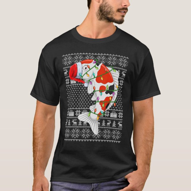 Camiseta Noches de estilo dulce feas iluminan Santa Koi Fis (Anverso)