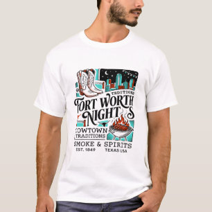 Camiseta Noches de Fort Worth Cowtown Tradiciones Texas EE.