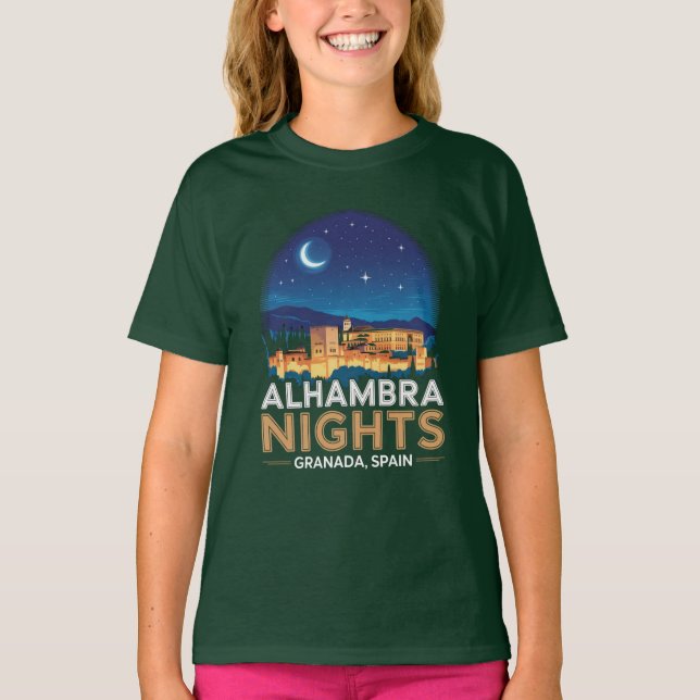 Camiseta Noches de la Alhambra - Granada España Viaje Arte (Anverso)