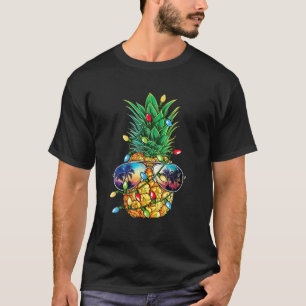 Camiseta Noches de luz de árbol de Navidad de piña para hom