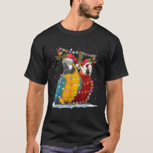 Camiseta Noches de reno de loro adornos navideños ligeros 