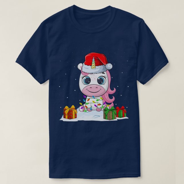 Camiseta Noches de unicornio de maíz alumbran a Santa Unico (Diseño del anverso)