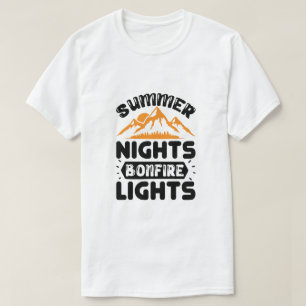 Camiseta Noches de Verano Luces de Fogata Acogedor Exterior