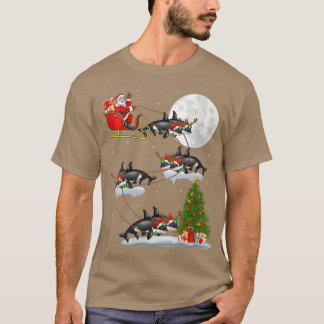Camiseta Noches divertidas árboles de alumbrado Santa Ridin