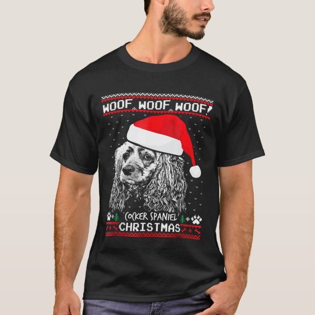 Camiseta Noches divertidas de los Navidades Woof Cocker Spa (Anverso)