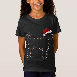 Camiseta Noches divertidas iluminando Santa Hat Labradoodle