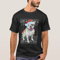 Noches feas iluminan Santa Hat Bulldog americano C