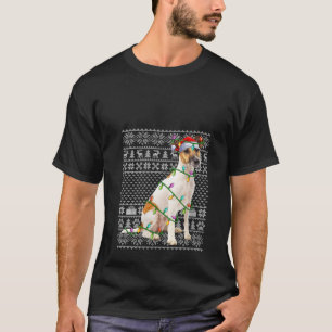 Camiseta Noches feas iluminan Santa Hat Fox Terrier Do