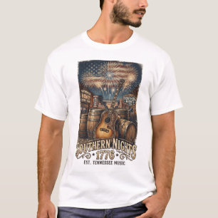 Camiseta Noches sureñas 1776 Guitarra de Nashville Whisky.