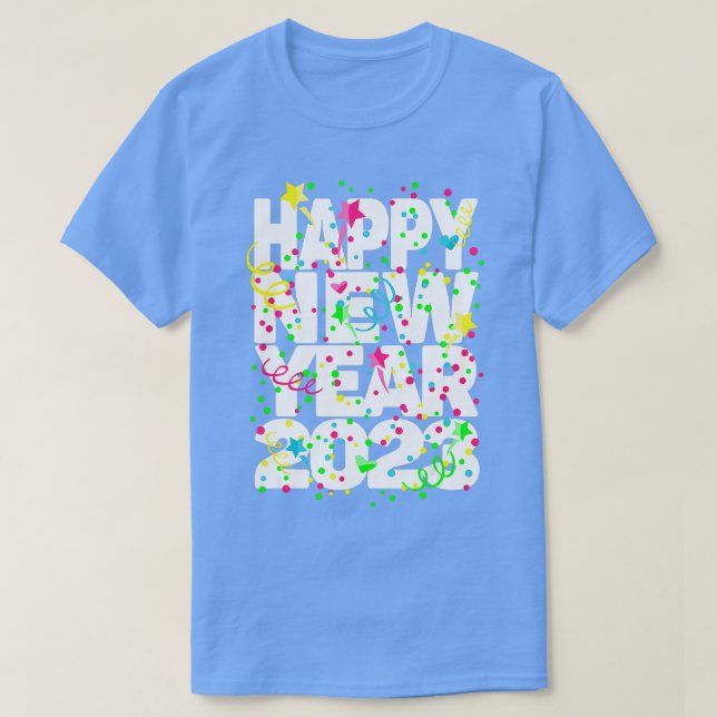 Camiseta Nochevieja Fiesta Suministra Niños NYE 2023 Feliz  (Diseño del anverso)