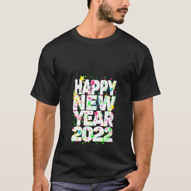 Camiseta Nochevieja mujer Fiesta suministros Nye 2022 Feliz (Anverso)