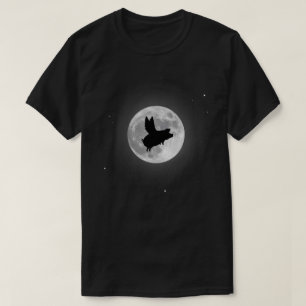 Camiseta nocturna del cerdo del vuelo