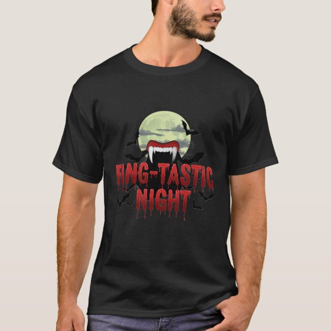 Camiseta nocturna fang-tastic - Vampire Halloween  (Anverso)
