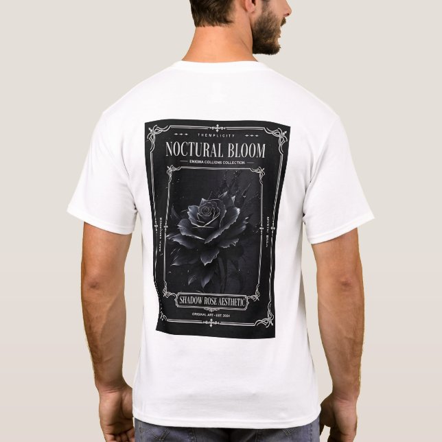 Camiseta Nocturnal Bloom Shadow Rose (Reverso)