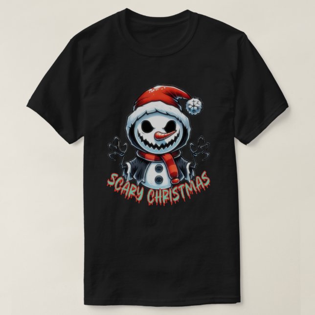 Camiseta noel aterrador, snowman aterrador (Diseño del anverso)