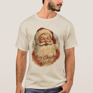 Camiseta Noel by the Hearth — Vintage Santa Holiday Card