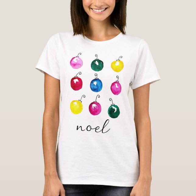 Camiseta Noel de Moda de ornamentos dibujados a mano por Na (Anverso)