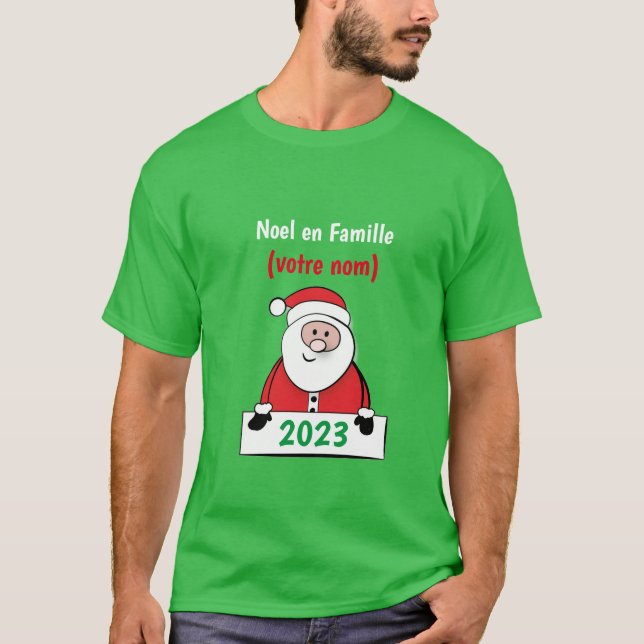 Camiseta Noel en Famille (votre nom) (Anverso)