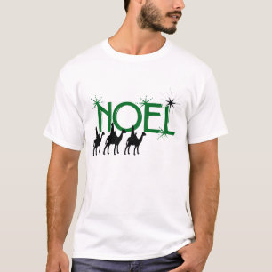 Camiseta Noel tres hombres sabios va a los regalos de Belé