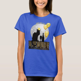 Camiseta Noir de chat víspera de Año Nuevo