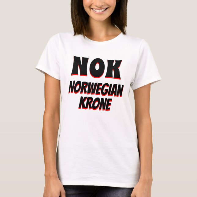 Camiseta NOK Corona noruega blanca (Anverso)