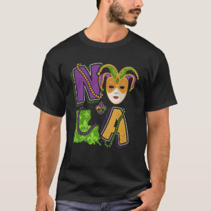 Camiseta NOLA Mardi Gras Para Mujeres Louisiana Mapa Estata