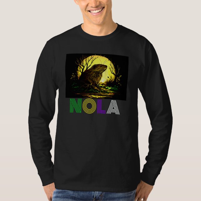 Camiseta Nola Saying New Orleans Mardi Gras Nutria Rat  2 (Anverso)