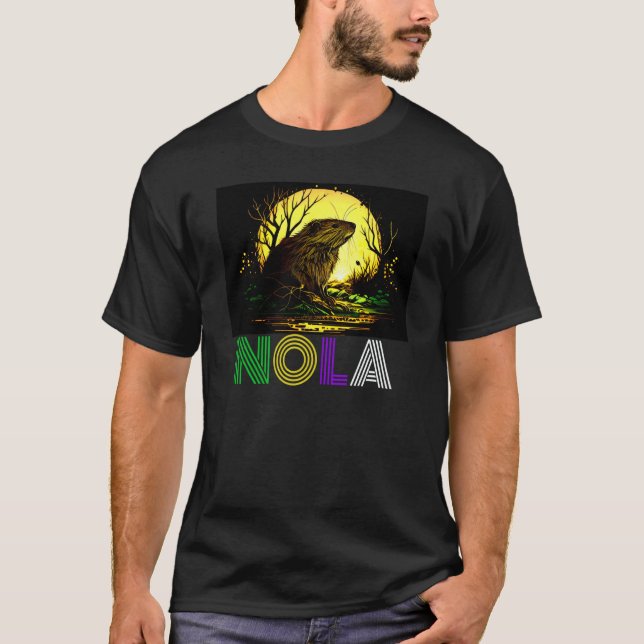 Camiseta Nola Saying New Orleans Mardi Gras Nutria Rat  2 (Anverso)