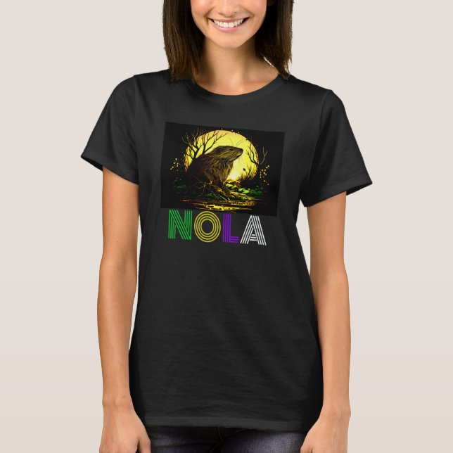 Camiseta Nola Saying New Orleans Mardi Gras Nutria Rat  2 (Anverso)