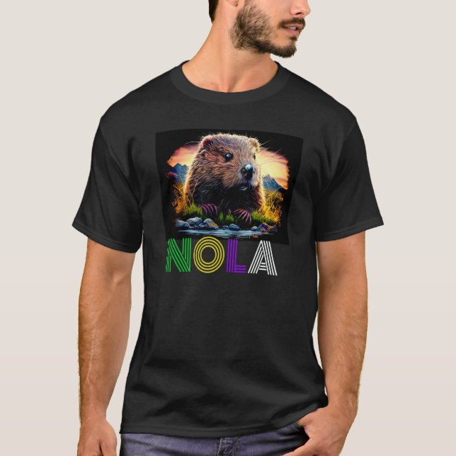 Camiseta Nola Saying New Orleans Mardi Gras Nutria Rat  4 (Anverso)
