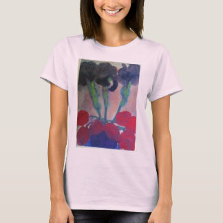Camiseta Nolde - Irises negros y tulipanes rojos