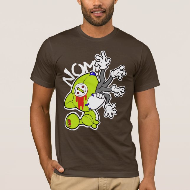 Camiseta ¡NOM! Gatito armado (Anverso)
