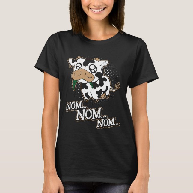 Camiseta Nom Nom Nom Vaca Hambrienta (Anverso)
