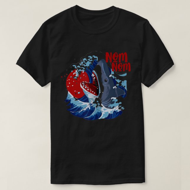 Camiseta Nom Nom Shark  (Diseño del anverso)